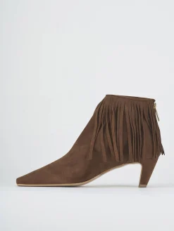 Stivaletti tacco 5cm camoscio marrone