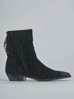 Stivaletti tacco 3cm camoscio nero