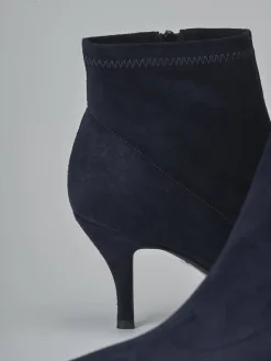 Stivaletti tacco 7cm camoscio blu