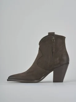 Stivaletti tacco 8cm camoscio testa