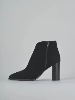 Stivaletti tacco 9cm camoscio nero