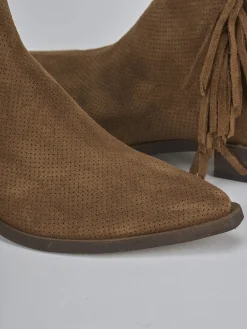 Stivaletti tacco 2cm camoscio marrone