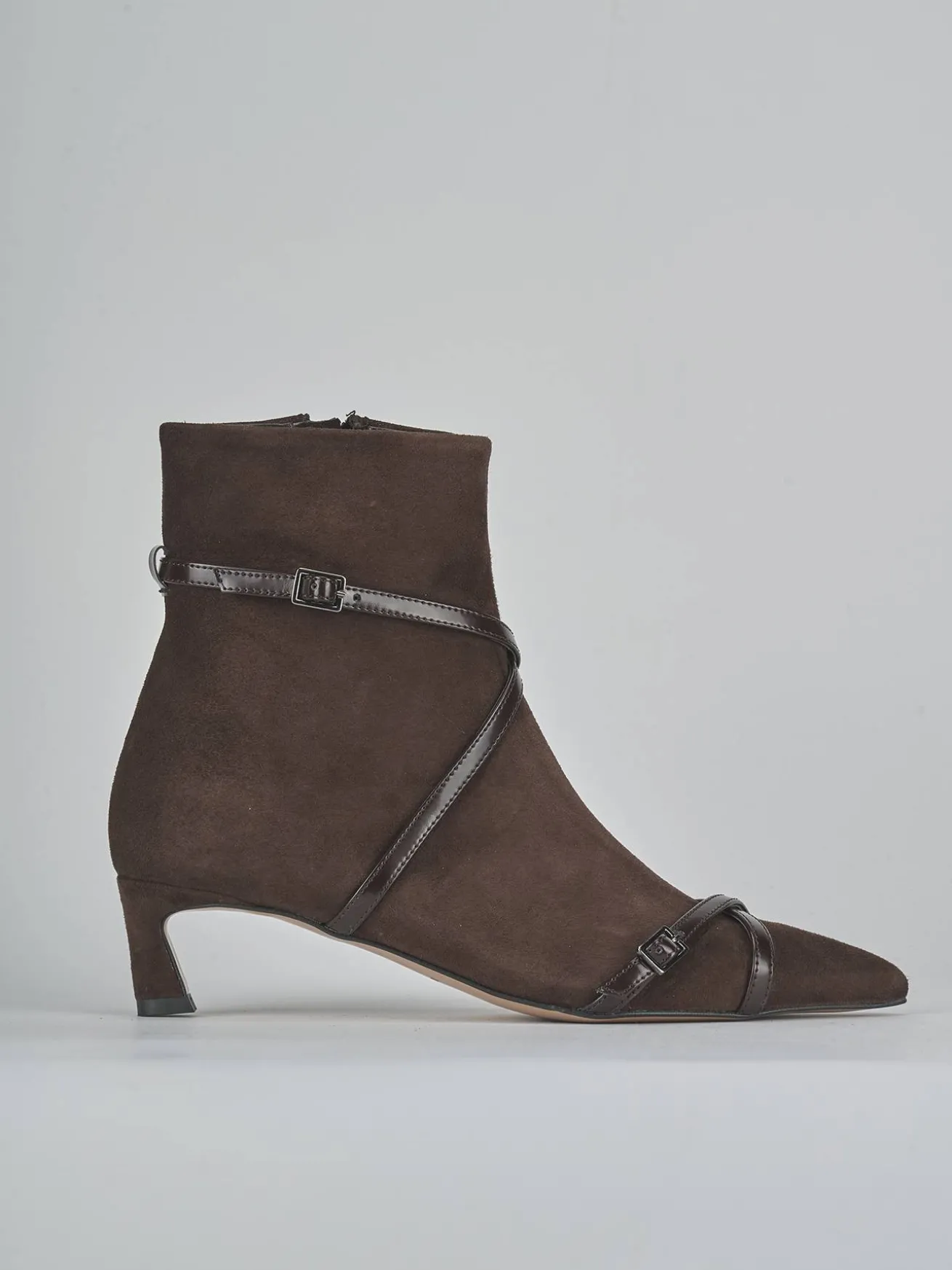 Stivaletti tacco 5cm camoscio testa