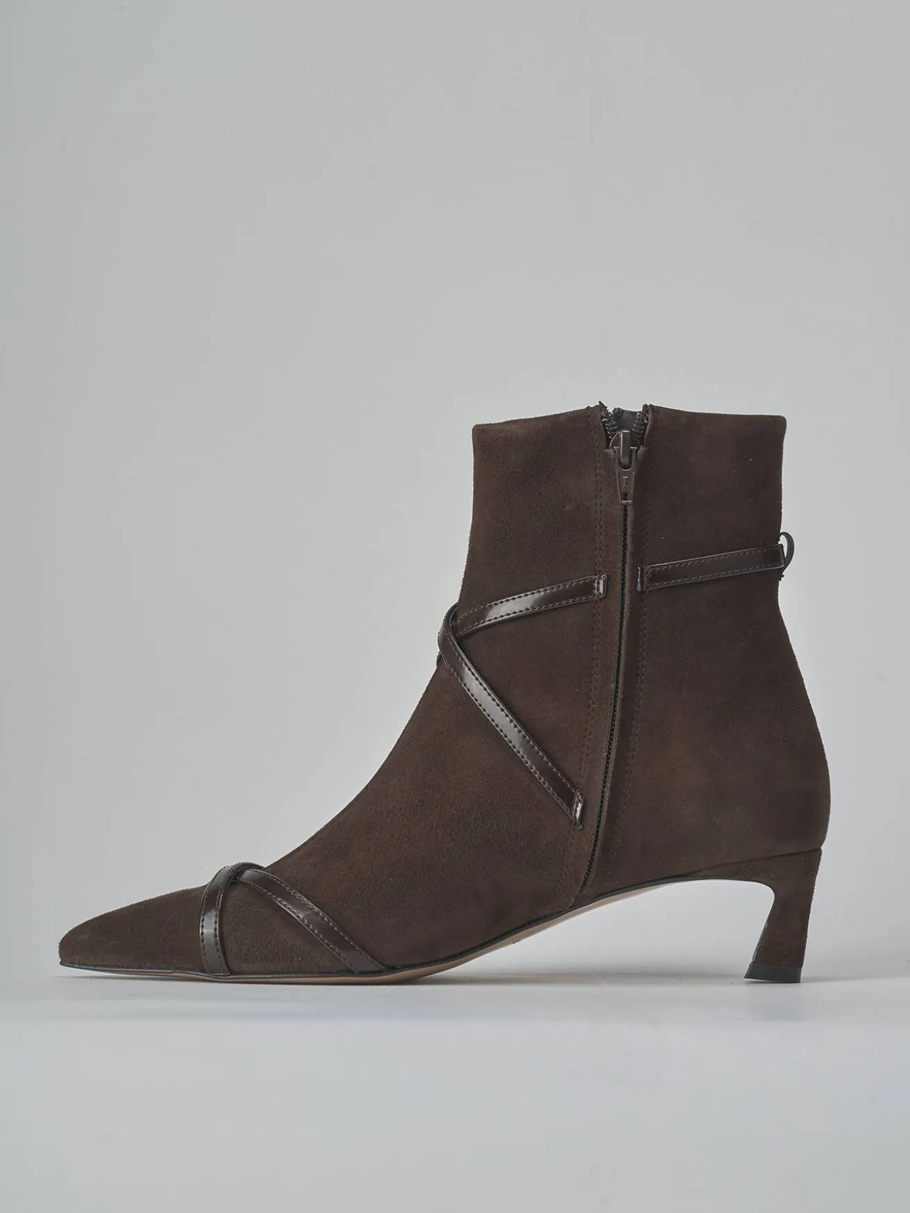 Stivaletti tacco 5cm camoscio testa