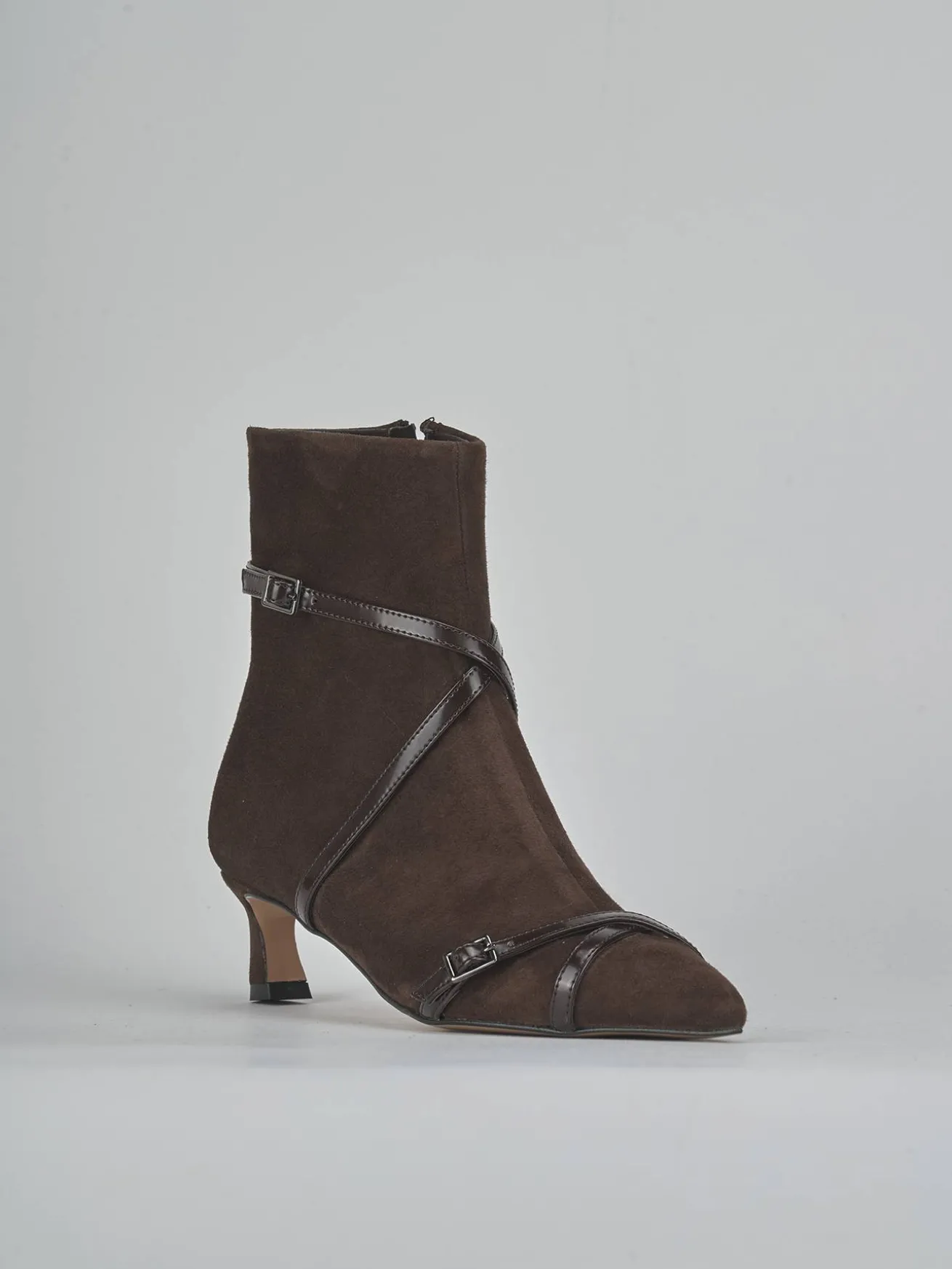 Stivaletti tacco 5cm camoscio testa