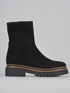 Stivaletti tacco 3cm camoscio nero