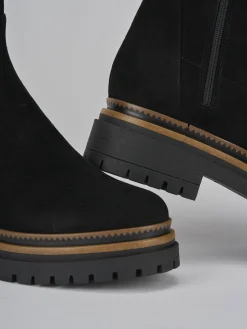 Stivaletti tacco 3cm camoscio nero