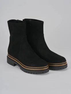 Stivaletti tacco 3cm camoscio nero