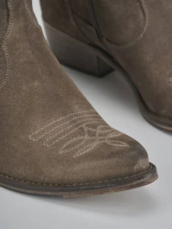 Stivaletti tacco 3cm camoscio testa