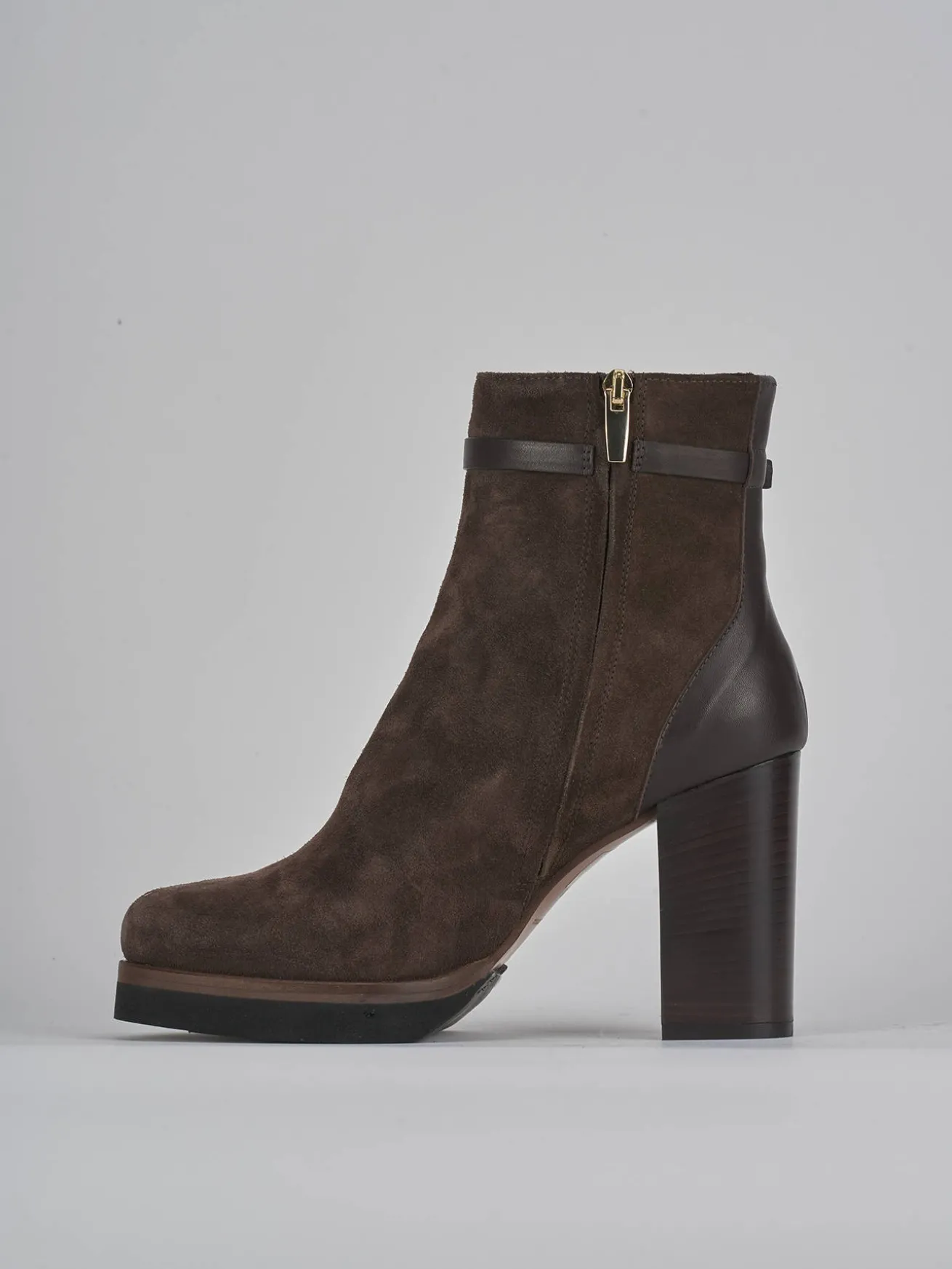 Stivaletti tacco 10cm camoscio testa