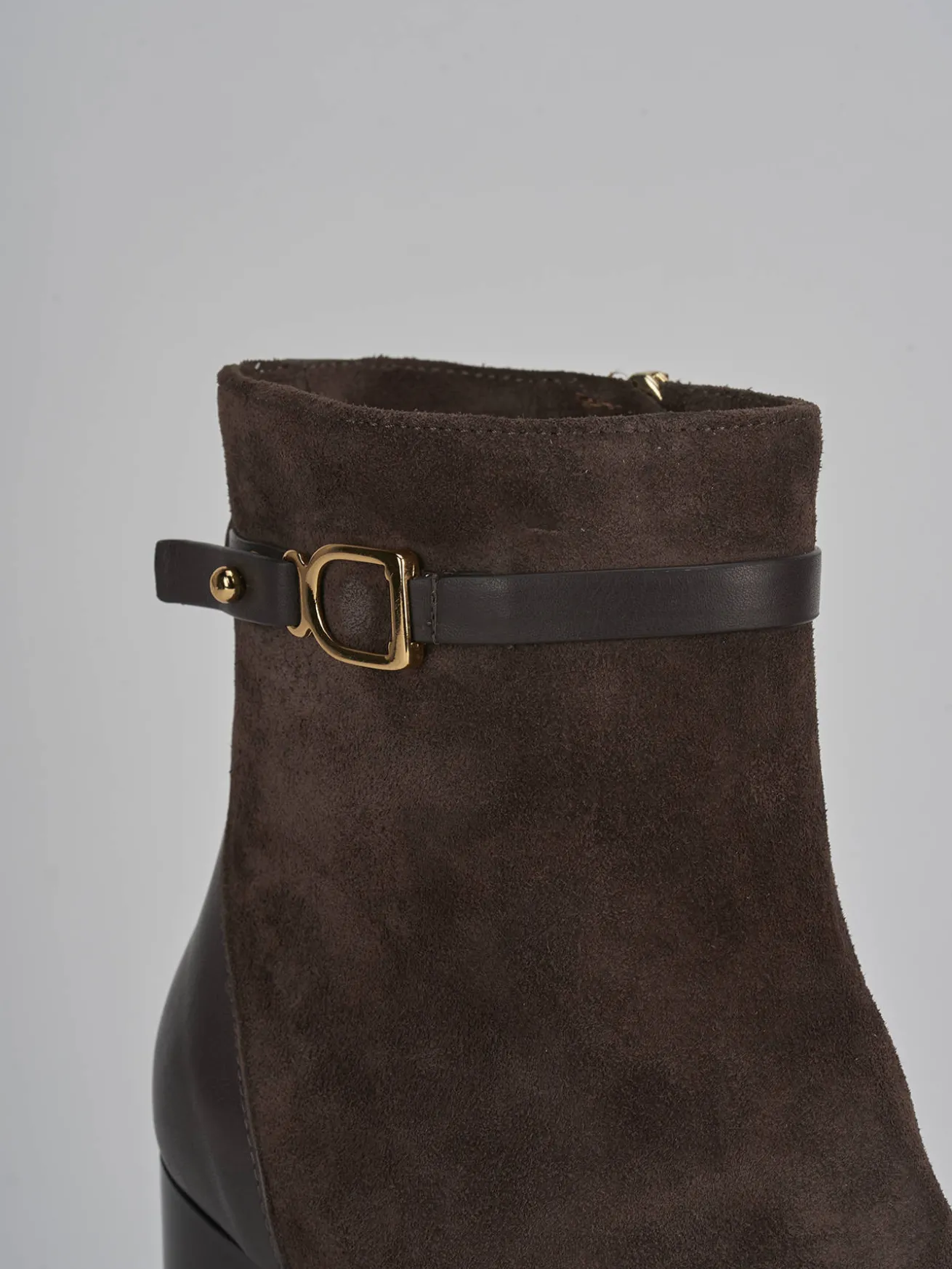 Stivaletti tacco 10cm camoscio testa