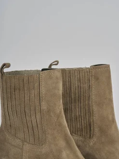 Stivaletti tacco 7cm camoscio marrone