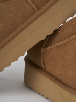 Stivaletti tacco 2cm camoscio marrone