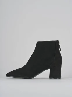 Stivaletti tacco 5cm camoscio nero