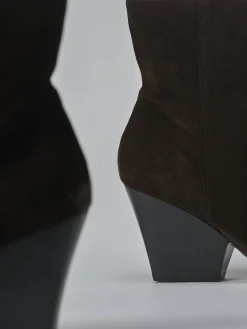 Stivaletti tacco 8cm camoscio testa