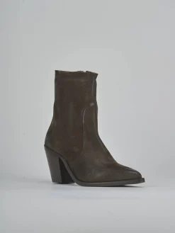 Stivaletti tacco 9cm camoscio testa