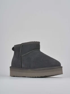 Stivaletti tacco 2cm camoscio grigio