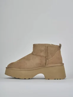 Stivaletti tacco 3cm camoscio marrone