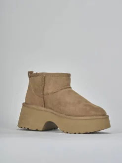 Stivaletti tacco 3cm camoscio marrone