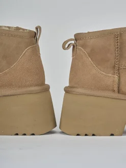 Stivaletti tacco 3cm camoscio marrone