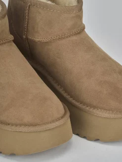 Stivaletti tacco 3cm camoscio marrone