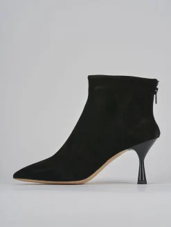Stivaletti tacco 7cm camoscio nero