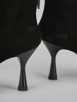 Stivaletti tacco 7cm camoscio nero