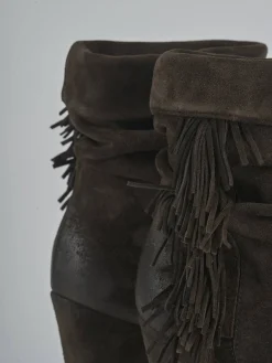 Stivaletti tacco 8cm camoscio testa