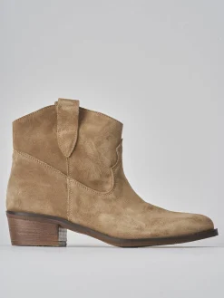 Stivaletti tacco 3cm camoscio marrone