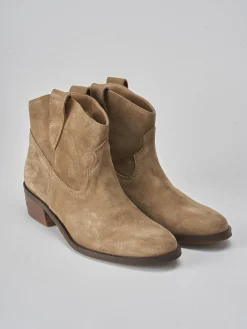 Stivaletti tacco 3cm camoscio marrone