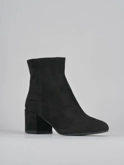 Stivaletti tacco 6cm camoscio nero