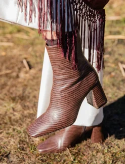 Stivaletti tacco 7cm cocco testa