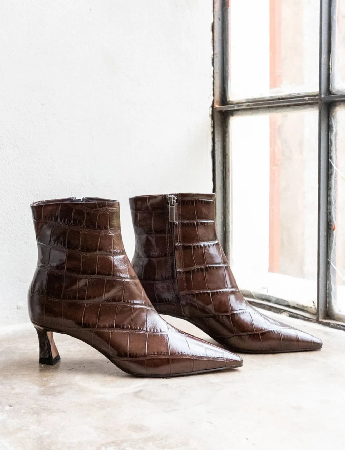 Stivaletti tacco 6cm cocco testa