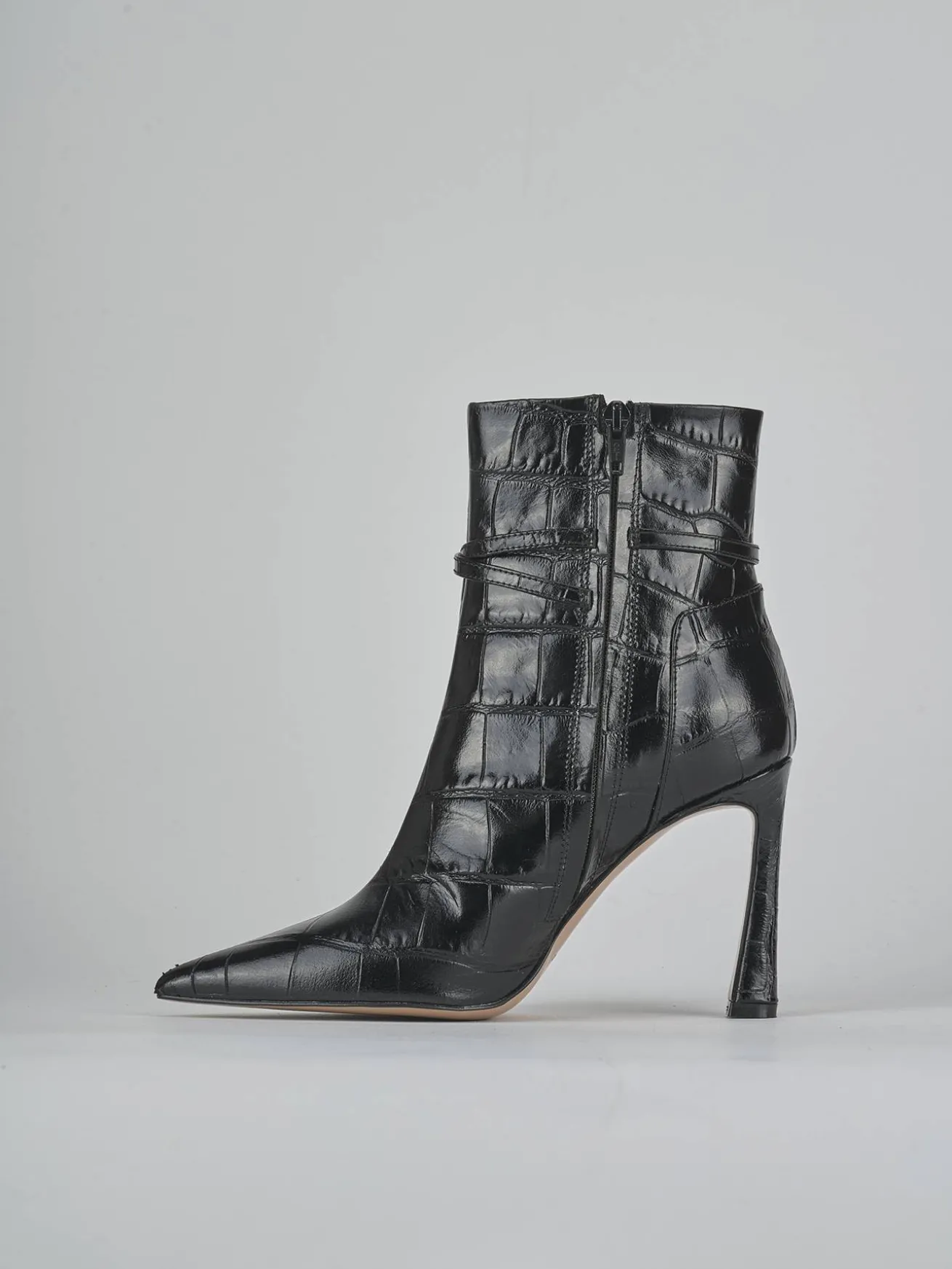 Stivaletti tacco 9cm cocco nero