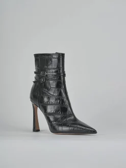 Stivaletti tacco 9cm cocco nero