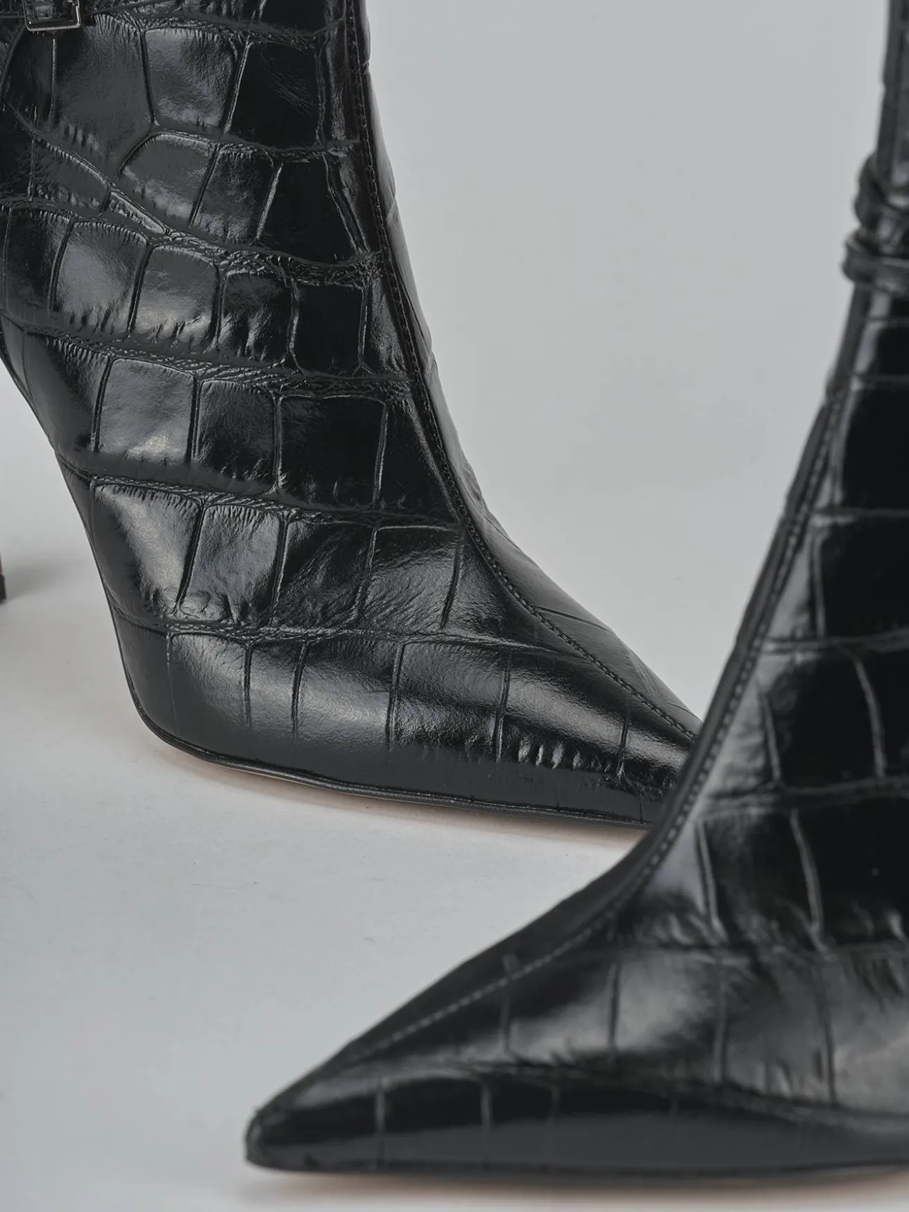 Stivaletti tacco 9cm cocco nero