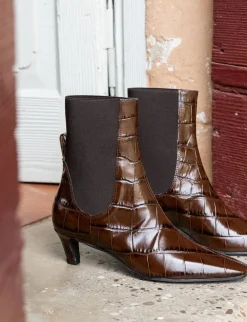 Stivaletti tacco 5cm cocco testa