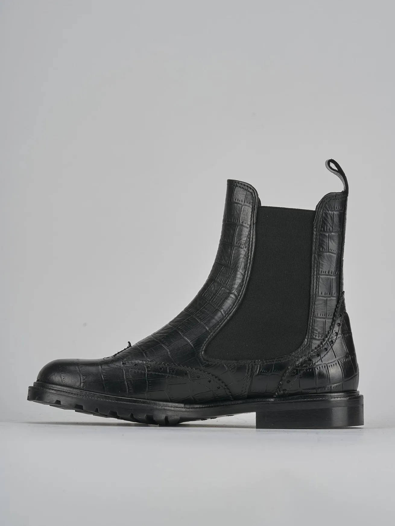 Stivaletti tacco 2cm cocco nero