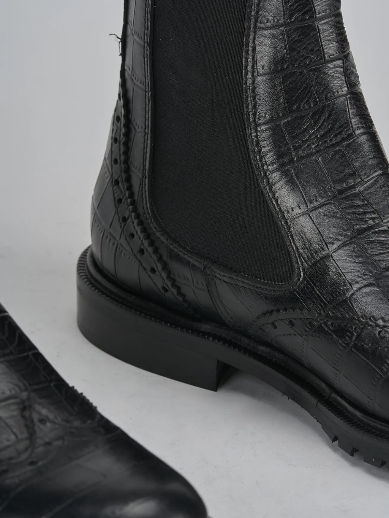 Stivaletti tacco 2cm cocco nero