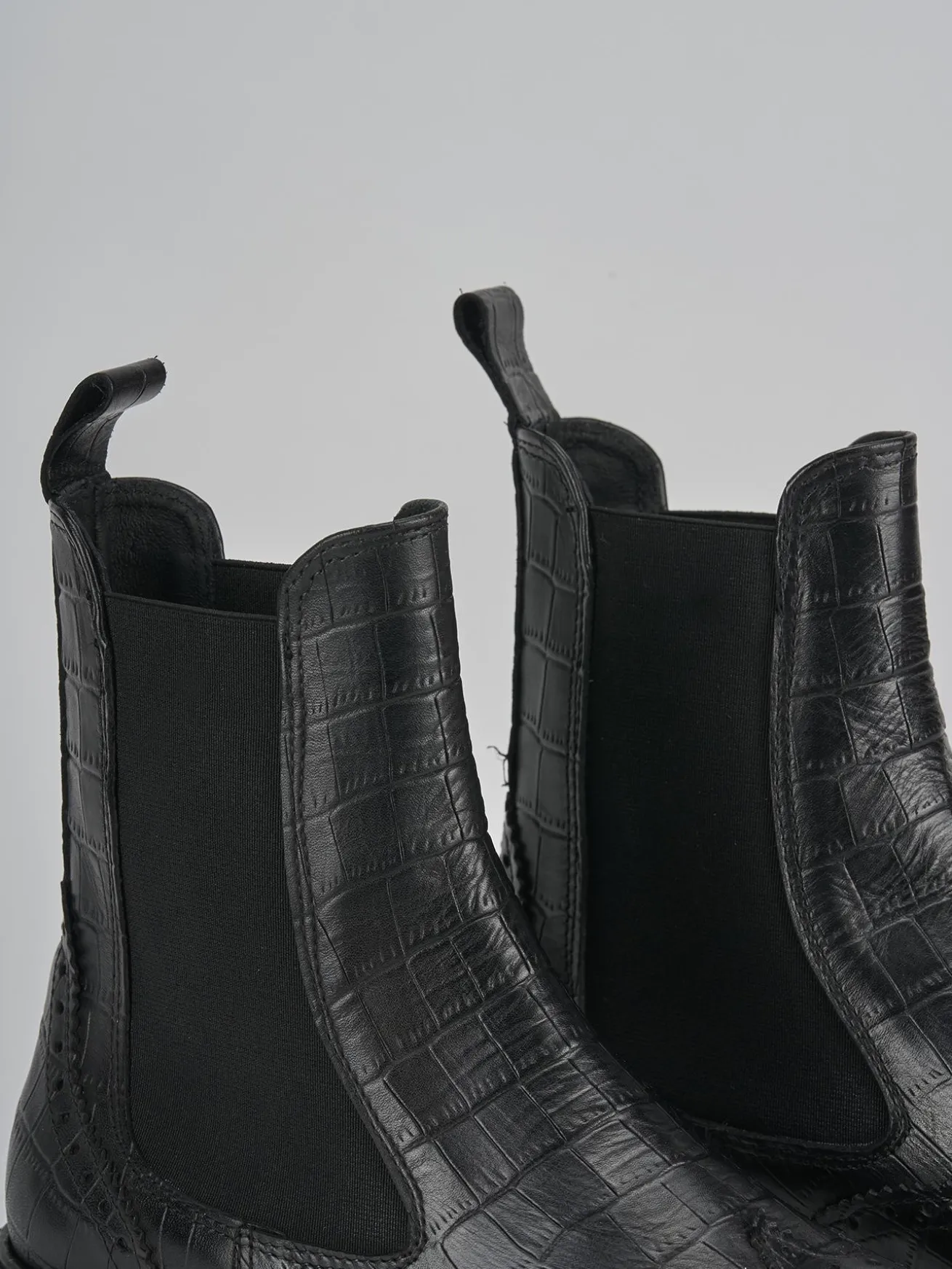 Stivaletti tacco 2cm cocco nero