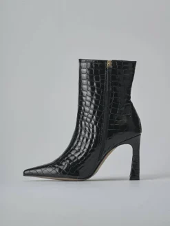 Stivaletti tacco 9cm cocco nero