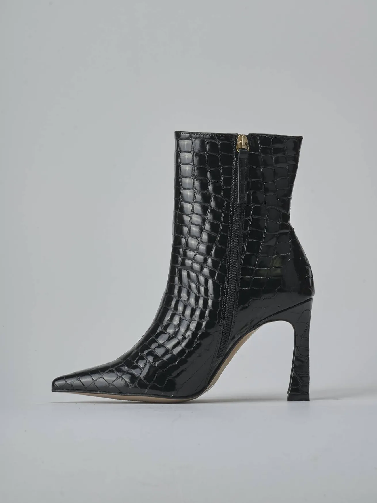 Stivaletti tacco 9cm cocco nero