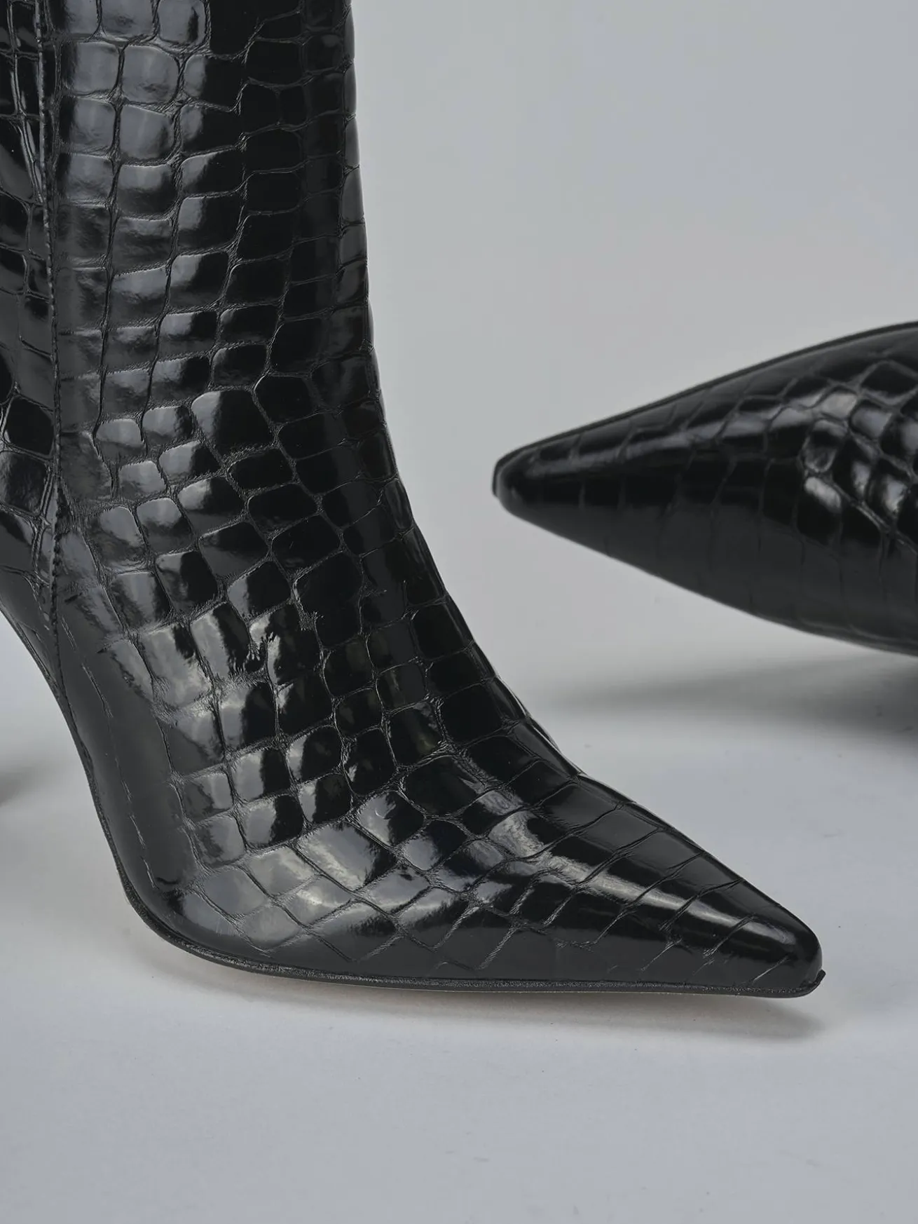 Stivaletti tacco 9cm cocco nero