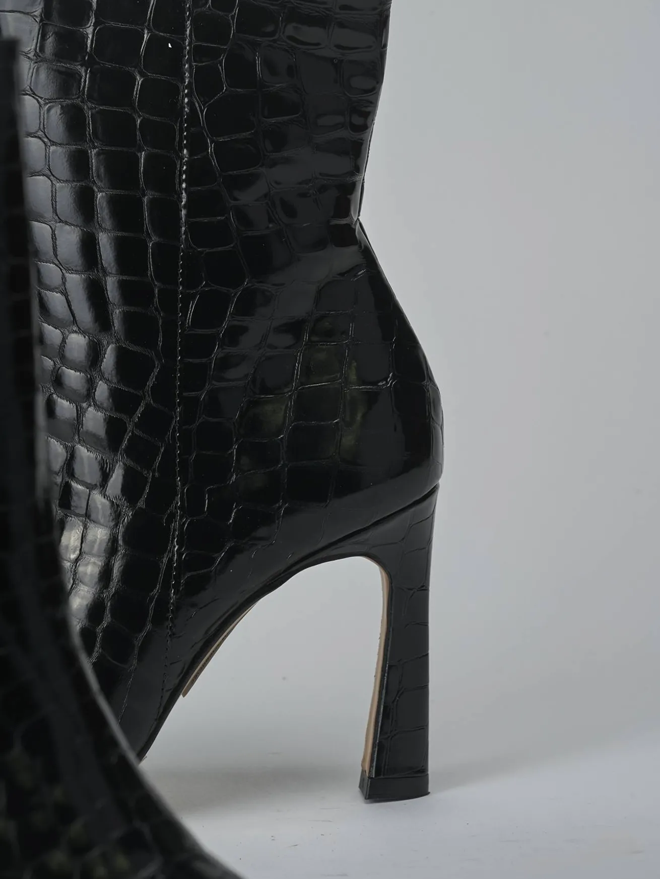 Stivaletti tacco 9cm cocco nero