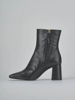 Stivaletti tacco 7cm cocco nero