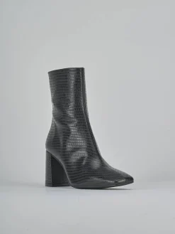 Stivaletti tacco 7cm cocco nero