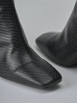 Stivaletti tacco 7cm cocco nero