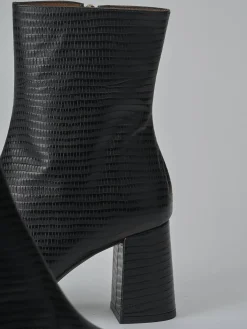 Stivaletti tacco 7cm cocco nero