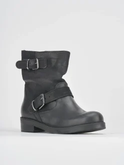 Stivaletti tacco 3cm nabuk nero