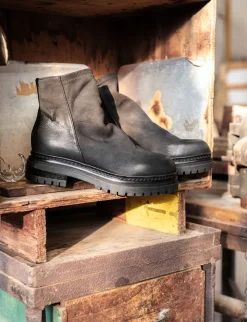 Stivaletti tacco 3cm nabuk nero